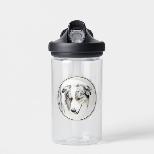 Australian Shepherd Painting _ Original Dog Art Water Bottle