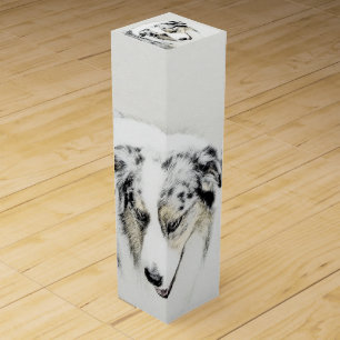 Australian Shepherd Painting - Original Dog Art Wine Box