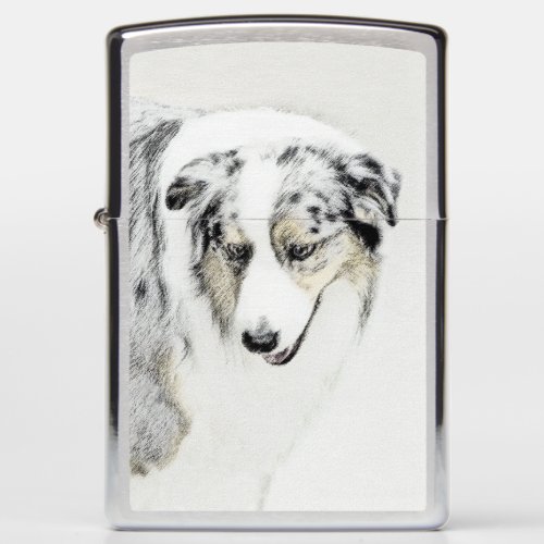 Australian Shepherd Painting _ Original Dog Art Zippo Lighter