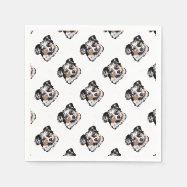 Australian Shepherd Paper Napkins (Front)