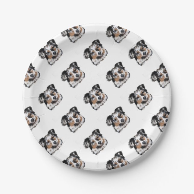 Australian Shepherd Paper Plates (Front)