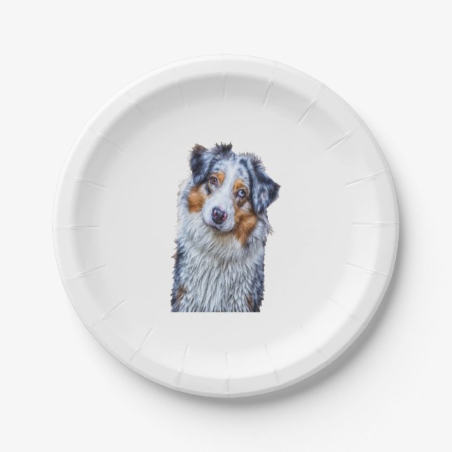 Australian Shepherd  Paper Plates (Front)