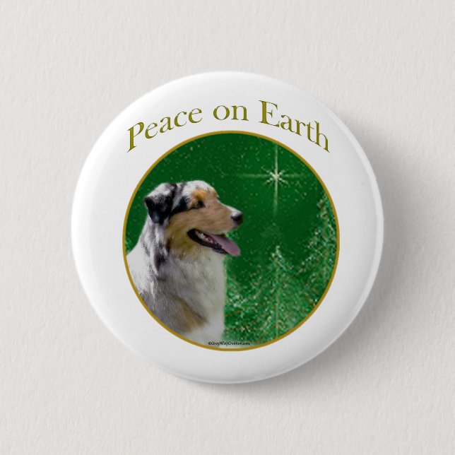Australian Shepherd Peace Button (Front)
