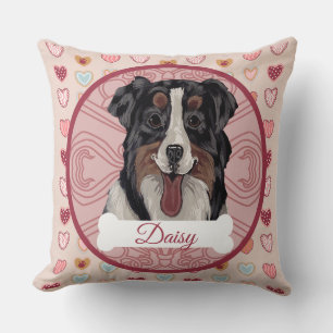 Australian Shepherd Personalize Valentine Pillow