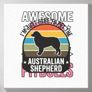 Australian Shepherd Pet Lover Vintage Dog Shirt De Canvas Photo Tile
