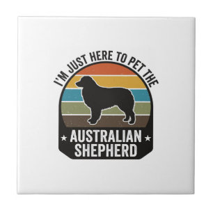 Australian Shepherd Pet Lover Vintage Dog Shirt De Ceramic Tile