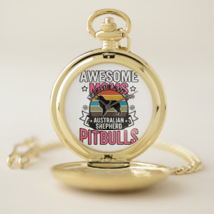 Australian Shepherd Pet Lover Vintage Dog Shirt De Pocket Watch