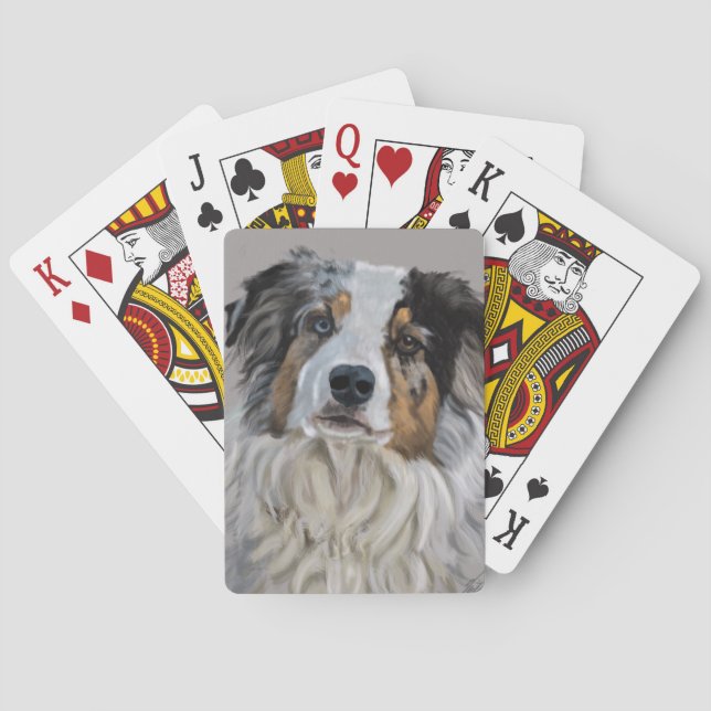 australian shepherd poker cards (Back)