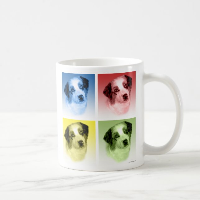 Australian Shepherd Pop Art Coffee Mug (Right)