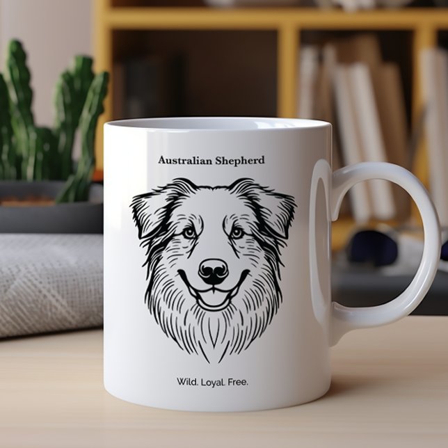 Australian Shepherd Portrait Coffee Mug (Creator Uploaded)