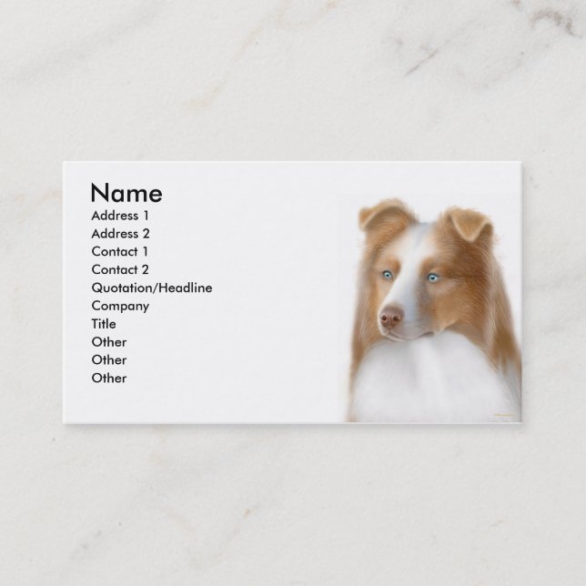 Australian Shepherd Profile Card (Front)
