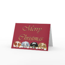 Australian Shepherd Puppies Christmas Card