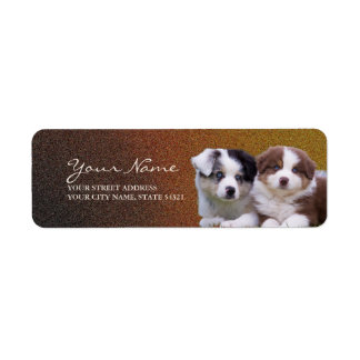 Australian Shepherd Puppies Return Address Label