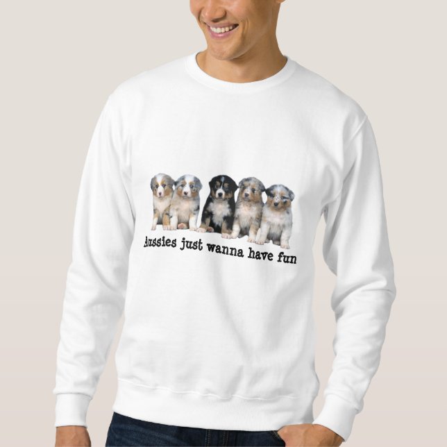 Australian Shepherd Puppies Unisex Sweatshirt (Front)