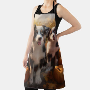Australian Shepherd Puppy Autumn Delight Pumpkin Apron