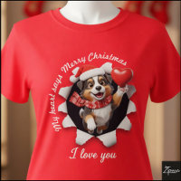 Australian Shepherd Puppy Christmas Heart Scarf
