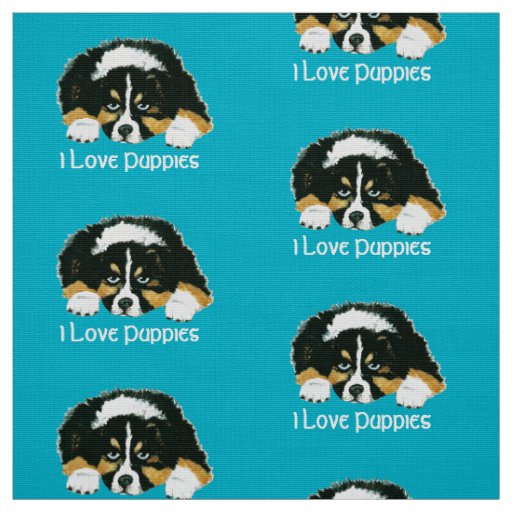 Australian Shepherd Puppy Polyester Poplin fabric