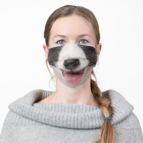 Australian shepherd puppy tongue out adult cloth face mask