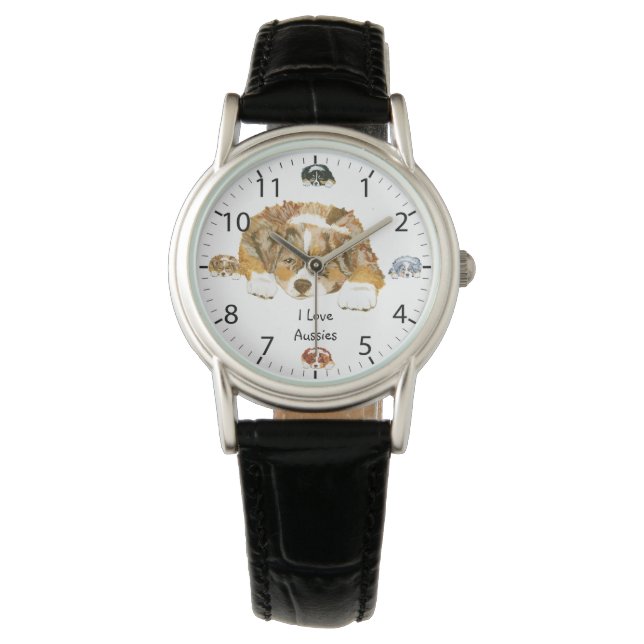 Australian Shepherd Puppy Womens Watch (Front)