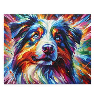 Australian Shepherd Puzzle: Blue Merle Aussie Jigsaw Puzzle