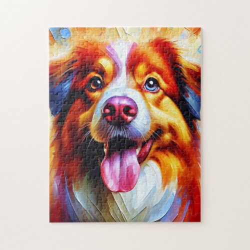 Australian Shepherd Red Dog Acrylic Print Jigsaw Puzzle