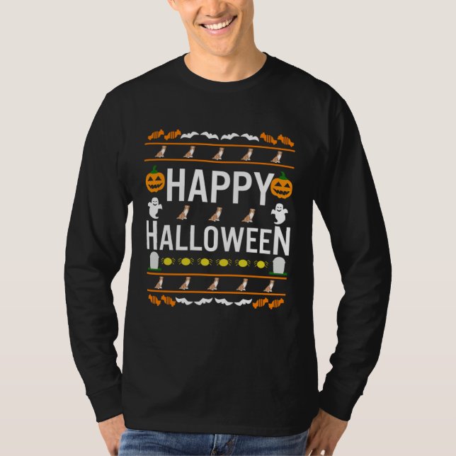 Australian Shepherd Red Merle Halloween Lazy Ugly  T-Shirt (Front)