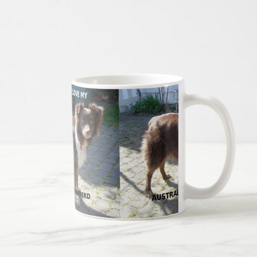 australian shepherd red tri love w pic coffee mug