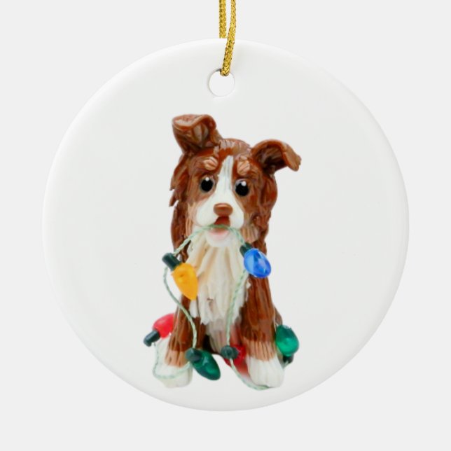 Australian Shepherd Red Tricolor  Ceramic Ornament (Front)
