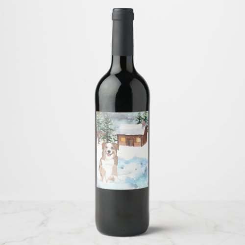 Australian Shepherd Red Wine Label