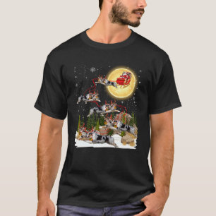 Australian Shepherd Reindeer Christmas Dog Riding  T-Shirt