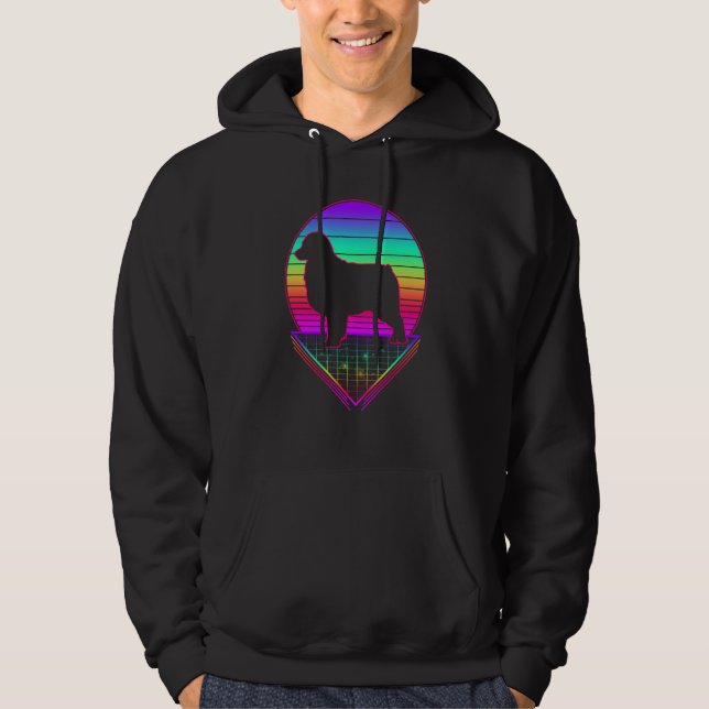 Australian Shepherd Retro Vintage 80s  Dog Hoodie (Front)