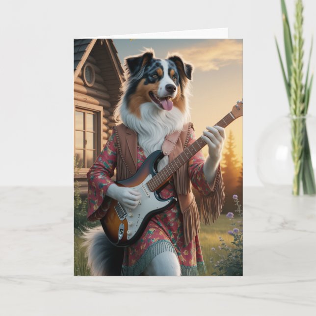 Australian Shepherd Rock Star Card (Front)
