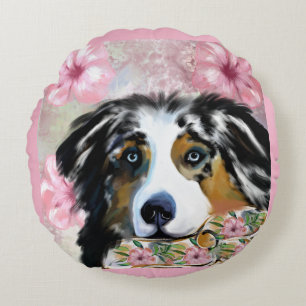AUSTRALIAN SHEPHERD ROUND PILLOW