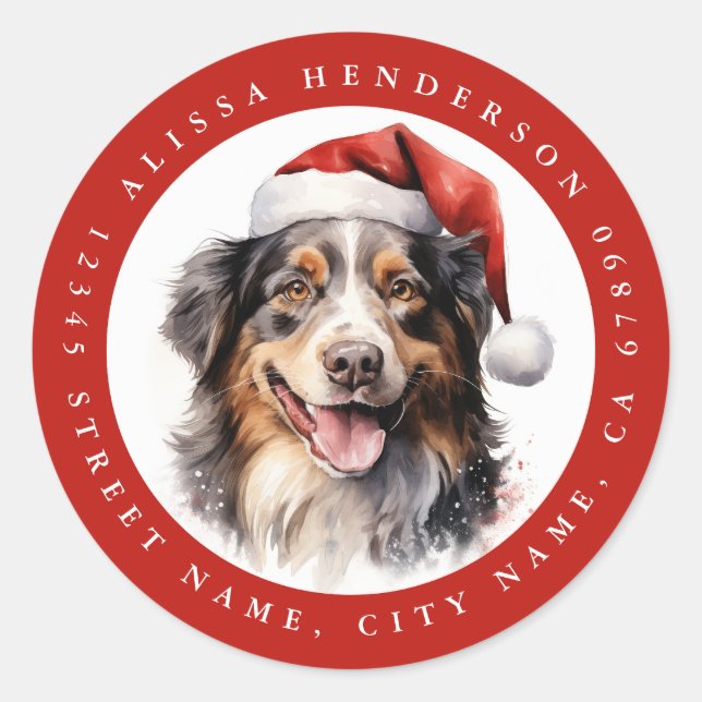 Australian Shepherd Round Stickers (Front)