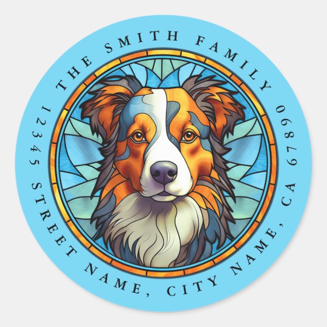 Australian Shepherd Round Stickers (Front)