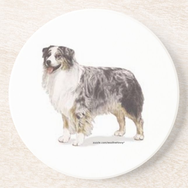Australian Shepherd Sandstone Coaster (Front)