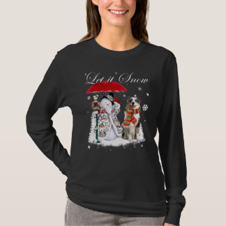 Australian Shepherd Santa Dog Christmas Snowman Xm T-Shirt