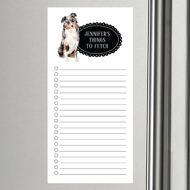 Australian Shepherd Shopping List Magnetic Notepad (Creator Uploaded)