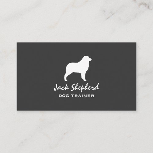 Australian Shepherd Silhouette Dog Breed Business Card