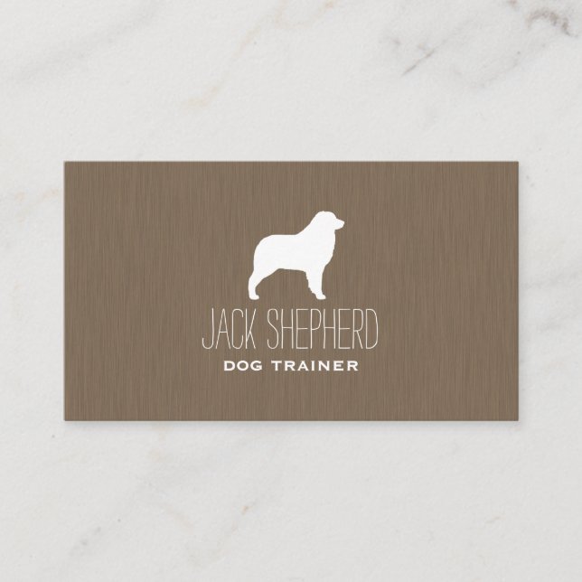 Australian Shepherd Silhouette Dog Breed Business Card (Front)
