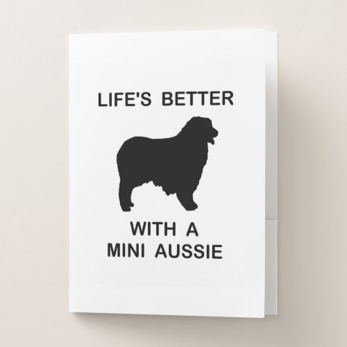 Australian Shepherd silhouette lifes better Pocket Folder