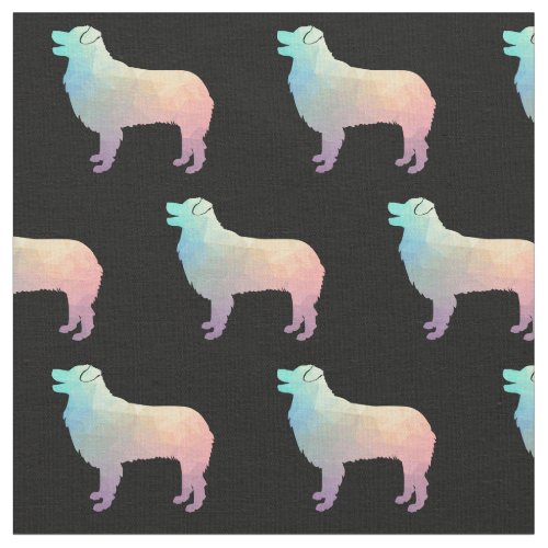 Australian Shepherd Silhouette Tiled Fabric