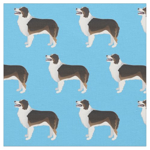 Australian Shepherd Silhouette Tiled Fabric