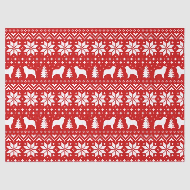 Australian Shepherd Silhouettes Christmas Pattern Tissue Paper (Front)