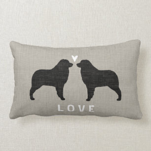 Australian Shepherd Silhouettes Love Lumbar Pillow