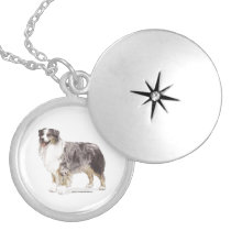 Australian Shepherd Silver Plated Necklace