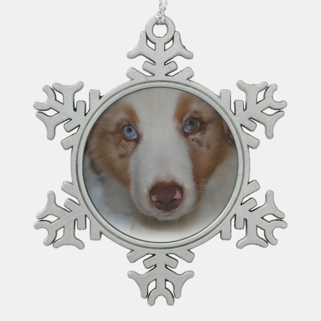 Australian Shepherd Snowflake Ornament (Front)