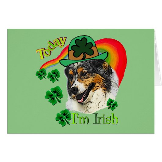 Australian Shepherd St Patricks Cards (Front Horizontal)