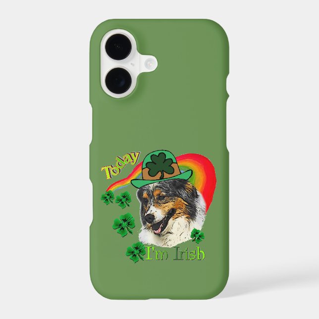 Australian Shepherd St Patricks Iphone Case (Back)