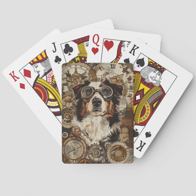 Australian Shepherd Steampunk Poker Cards (Back)